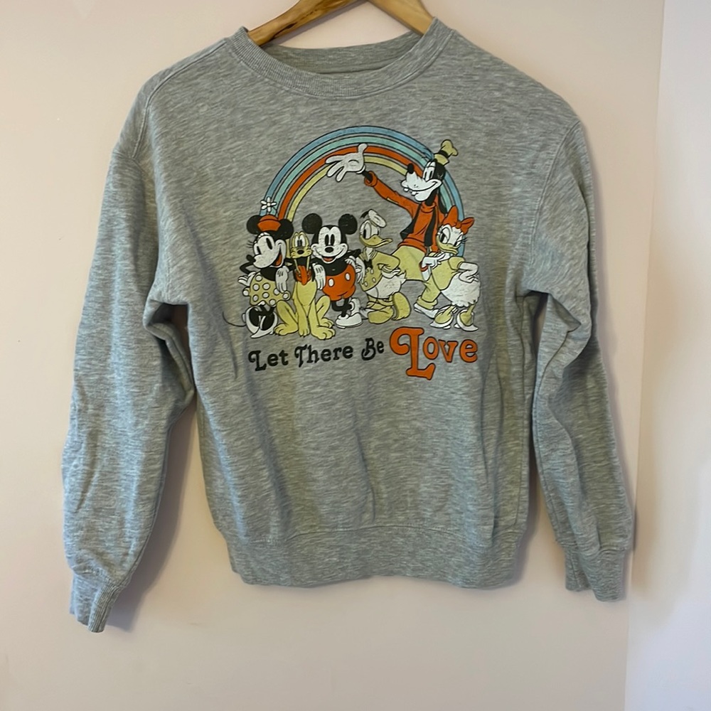 DISNEY graphic crewneck hoodie mickey mouse and friends